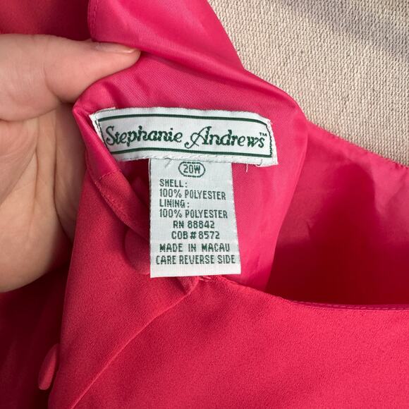 Stephanie Andrews Formal Dress Size 20W Pink Button Detail Tie Back NWT Plus - Picture 10 of 14